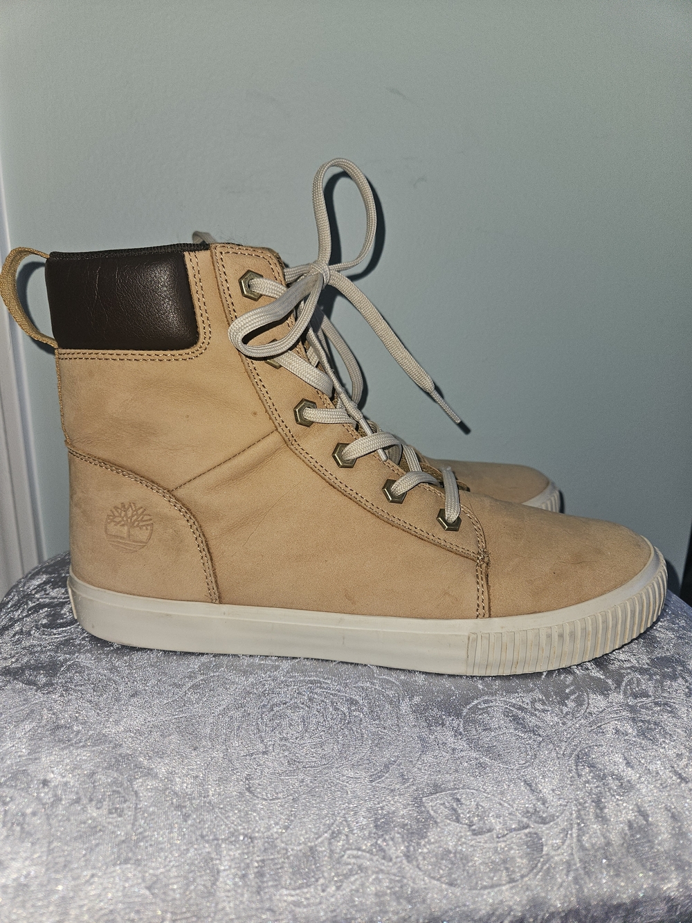 Timberland Tan Suede High-Top Lace-Up Boots